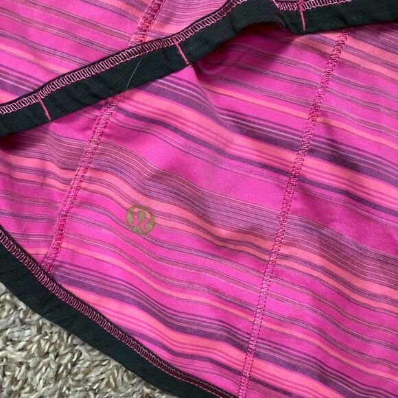 Lululemon Pink & Gray Pink Striped Shorts - Picture 3 of 4